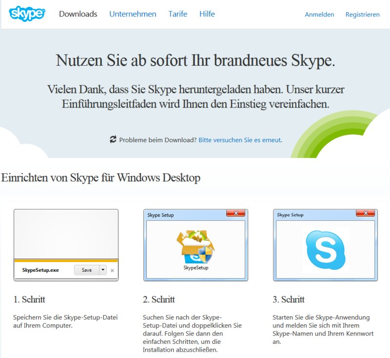 Windows 8: Skype ist auch ohne Microsoft-Konto nutzbar.